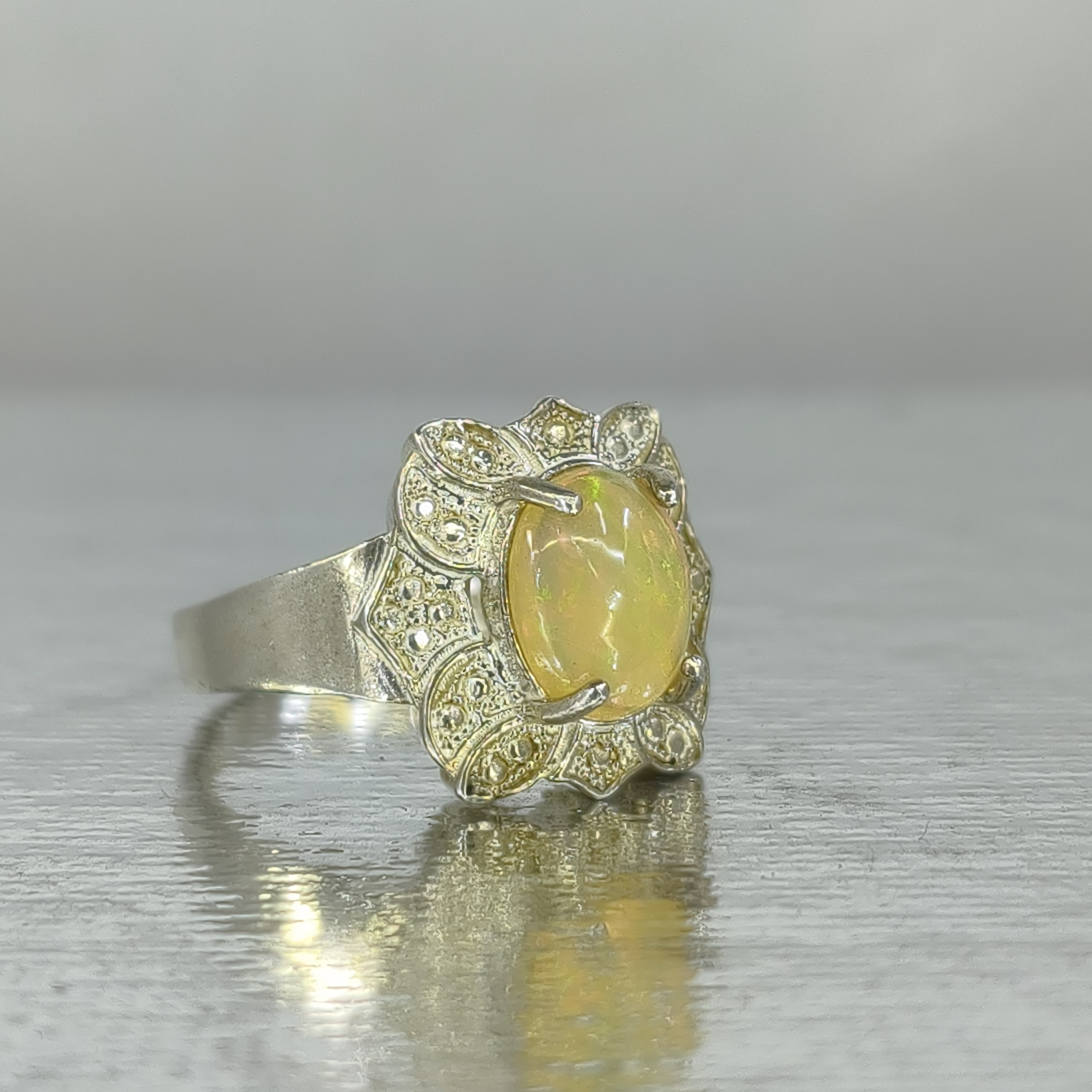 انگشتر نقره زنانه اوپال آتشین