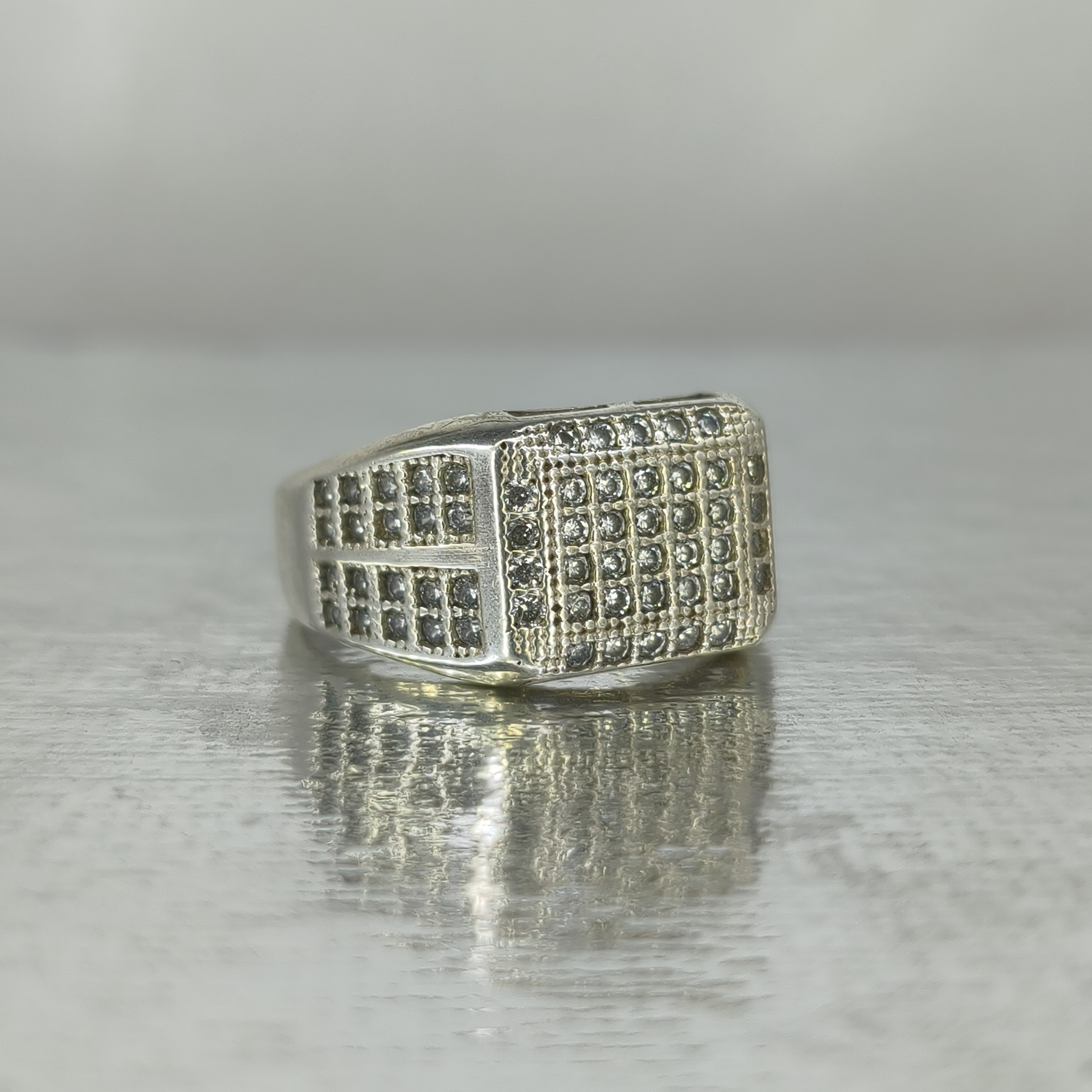 انگشتر نقره مردانه رکاب ترک مخراج برلیان